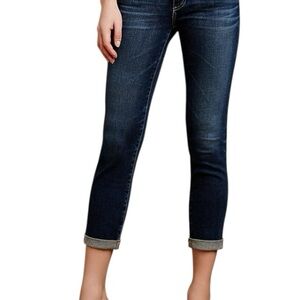 AG the Stevie roll-up slim straight jeans